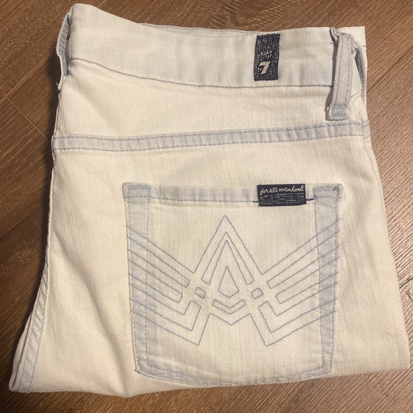 Pale Blue 7 For All Mankind A Pocket Jeans Size 30 - Picture 13 of 16